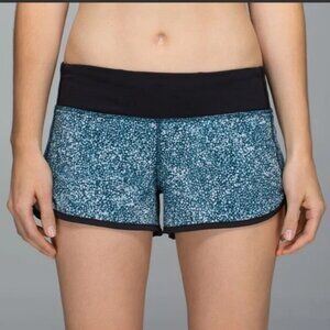 Lululemon Run: Speed Short In Pebble Print Parfait Pink Alberta Lake/Black